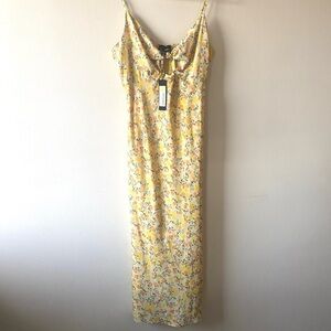LUCY PARIS Floral Yellow Maxi Dress